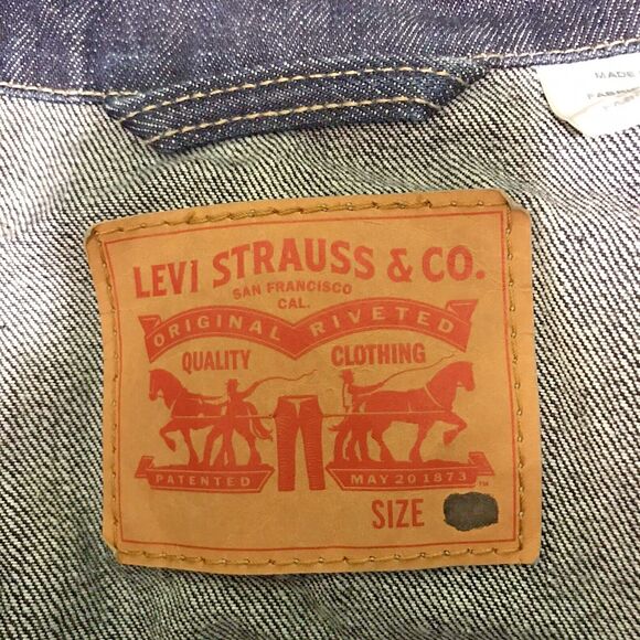 Levi Strauss Denim Jacket Mens 4XL Medium Wash Blue Classic Trucker Coat - Picture 10 of 13